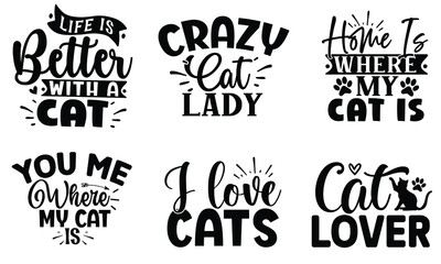 Cat SVG T shirt Design Bundle