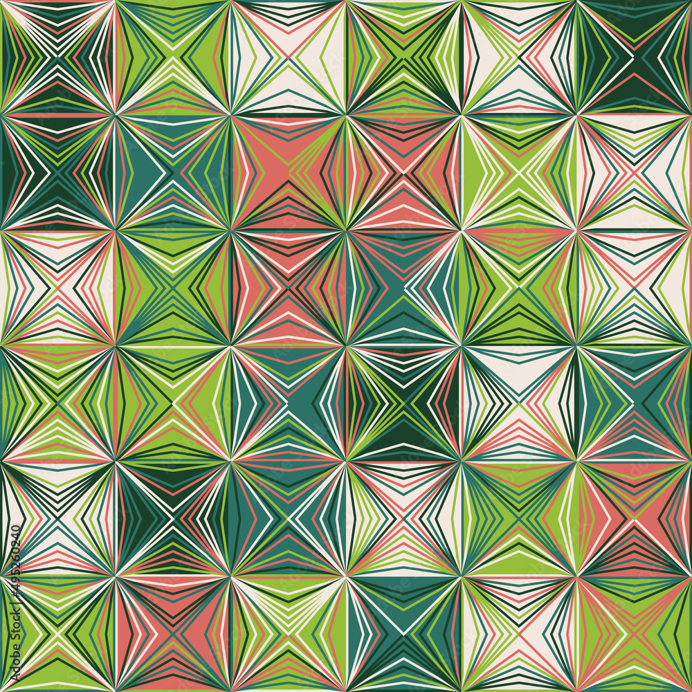 Poster modern geometric art of mosaic pattern made with vector abstract shapes and elements