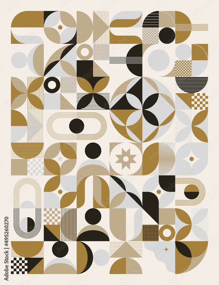 Poster swiss art aesthetics vector graphics made with abstract geometric shapes and elements