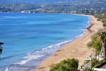 Fototapeta na wymiar beach Zaga in town Koroni in Pelopones,Greece
