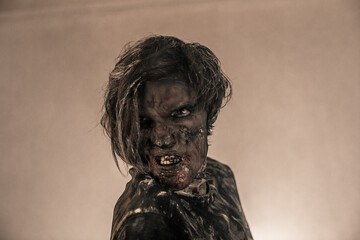 Zombies, Apocalypse, burnt people,  boy, man