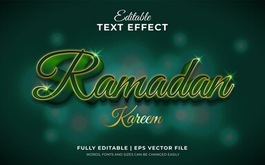 Ramadan 3d editable text effect with luxury golden theme