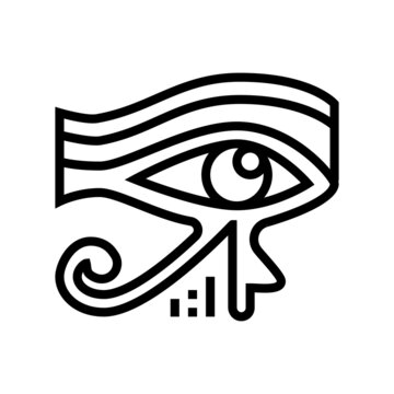 eye egypt line icon vector. eye egypt sign. isolated contour symbol black illustration