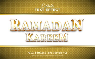 3d editable text effect of ramadan kareem with golden theme