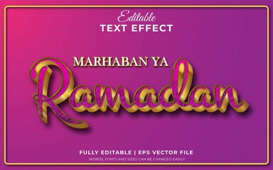 Marhaban ya ramadan 3d editable text effect