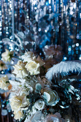 festive decor blue glitter tinsel birthday holiday