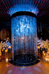 shiny event candle decor floristry blue light