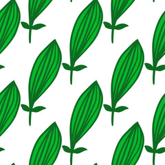 Exotic outline leaves seamless pattern. Nature palm leaf endless wallpaper.