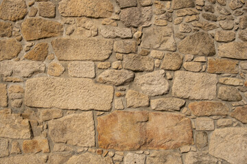 Yellow stone wall texture made of bricks