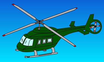 Grüner Helikopter Hubschrauber © Norbert Kiel