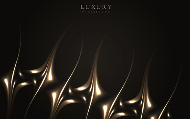 Abstract gold line on black background. Realistic golden flame.