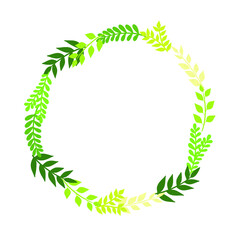 Greenery leaves in spring garden frame vector for decoration on nature and organic product.
