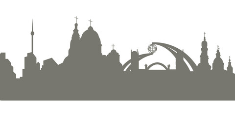 Obraz premium Silhouettes of the sights of Kharkiv