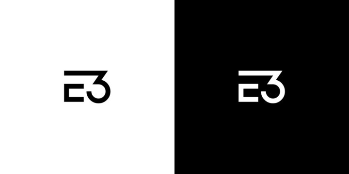Unique and modern E3 logo design