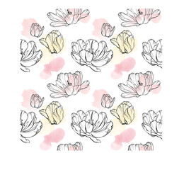 Pattern of Digital Watercolor colorful floral background