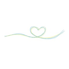 Love Ukraine, heart emblem of watercolor national flag colors. Flag of Ukraine. world peace