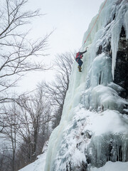 Ice climbing in Adirondack Mountains