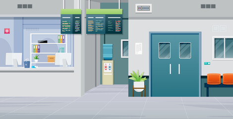 Counter for patients to use the service in the hospital.