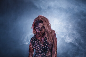 girl,  woman, Zombies, Apocalypse, burnt people