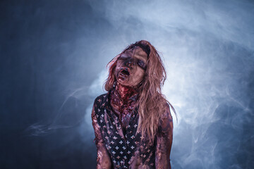 girl,  woman, Zombies, Apocalypse, burnt people