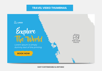 Travel Agency video thumbnail and web banner. Tourism Marketing Service social media video thumbnail 