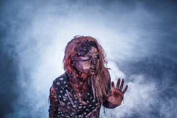 girl,  woman, Zombies, Apocalypse, burnt people