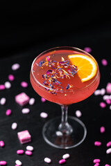 Glass of aperol spritz cocktail