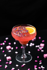 Glass of aperol spritz cocktail