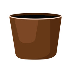 Decorative empty pots for indoor plants. Vector illustration of a flower vase.