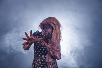 girl,  woman, Zombies, Apocalypse, burnt people