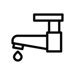 water tap line icon illustration vector graphic