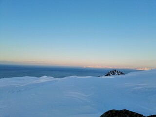 snow covered mountains