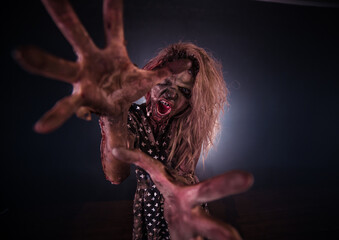 girl,  woman, Zombies, Apocalypse, burnt people