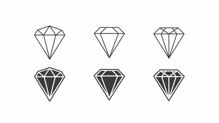 Set of Diamond icon logo vector design concept. Crystal black illustration for jewelry store, marriage event, or business fashion beauty.