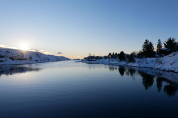 sunrise over the lake