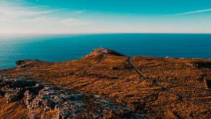 Flying landscape of the Atlantic Ocean Aerial view