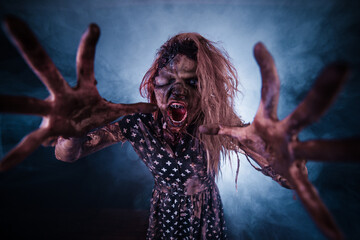 girl,  woman, Zombies, Apocalypse, burnt people