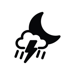 Night thunderstorm icon