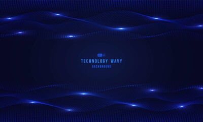 Abstract technology wavy design artwork decorative template.