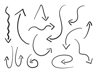 hand drawn arrows set on a white background.