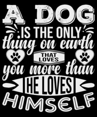 Dog Typography T-Shirt Design Template.