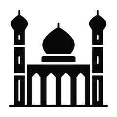 mosque building vector illustration isolated on white background. Architecture business concept.