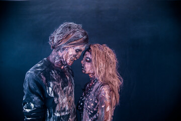 Fototapeta premium Zombies, Apocalypse, burnt people