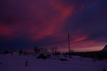 sunset in the mountains