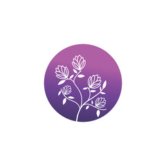 Fototapeta na wymiar flower nature logo line illustration abstract design template vector