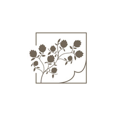 flower nature logo line illustration abstract design template vector