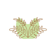 plant logo nature abstract line illustration leaf vector design