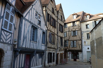Maison typique, vue de l'extérieur, ville de Auxerre, département de l'Yonne, France