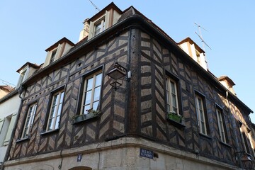 Maison typique, vue de l'extérieur, ville de Auxerre, département de l'Yonne, France
