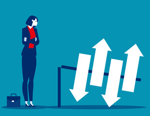 Broken direction sign. Business cartoon vector illustration